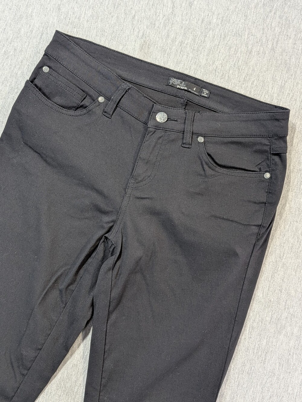 PrAna Briann Skinny Pants Women's 4 Black Stretch Mid Rise